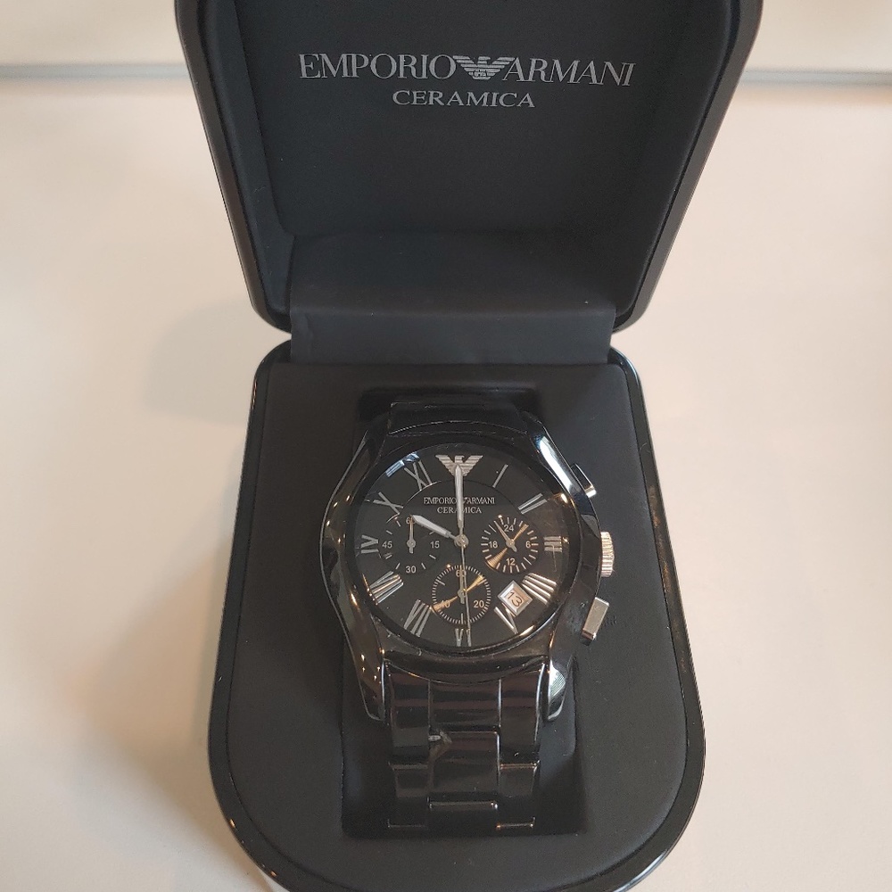 Emporio Armani Ceramic Black Chronograph Watch
